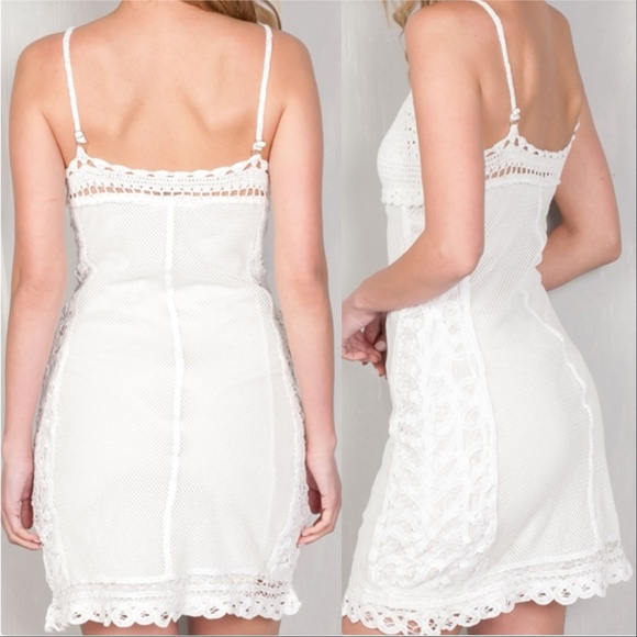 WHITE CROCHET BOHEMIAN DRESS - Picture 3 of 4